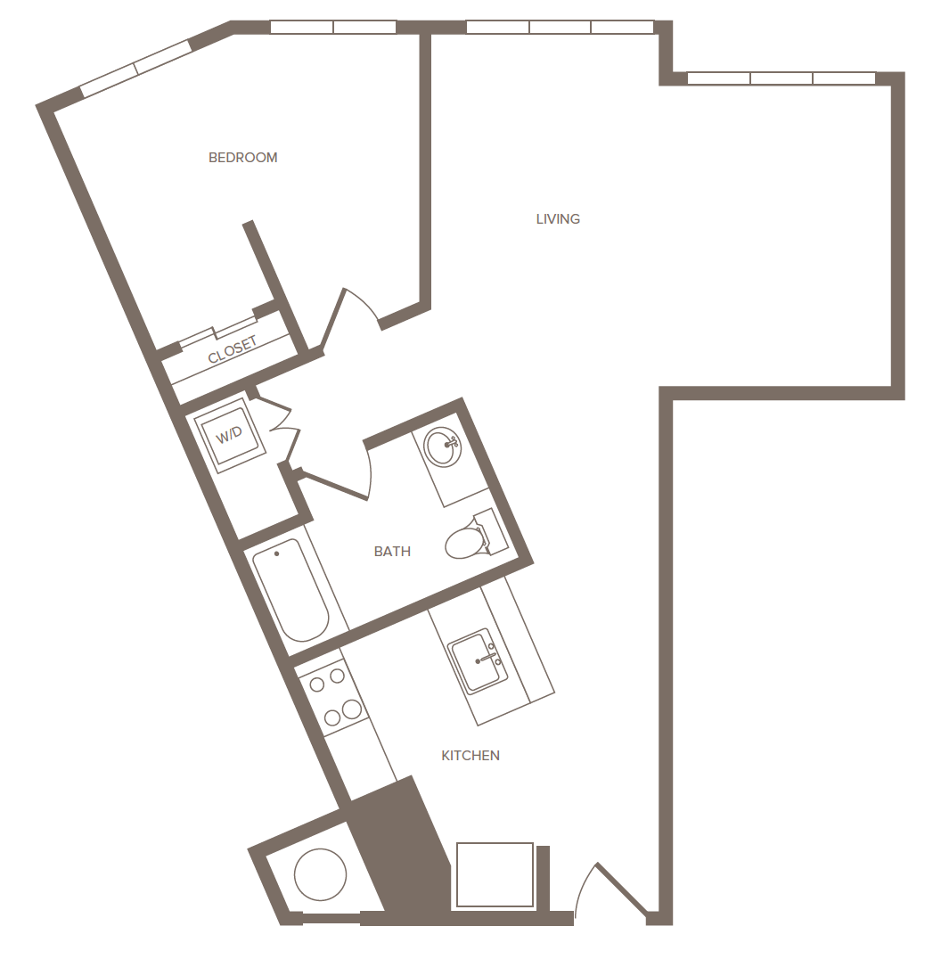 Floorplan for Apartment #2265, 1 bedroom unit at Halstead Parsippany